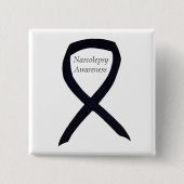 Narcolepsy Awareness Black Ribbon Custom Art Butto Button (Vorderseite)