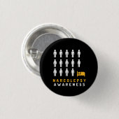 Narcolepsy Awareness Black Yellow Button Abzeichen (Vorne & Hinten)