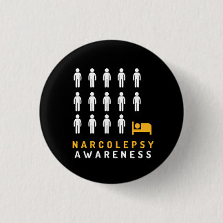 Narcolepsy Awareness Black Yellow Button Abzeichen