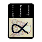 Narcolepsy Awareness Ribbon Angel Custom Magnet (Vertikal)