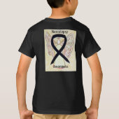 Narcolepsy Black Awareness Ribbon Angel Custom T-S T-Shirt (Rückseite)