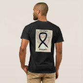Narcolepsy Black Awareness Ribbon Angel Custom T-S T-Shirt (Schwarz voll)