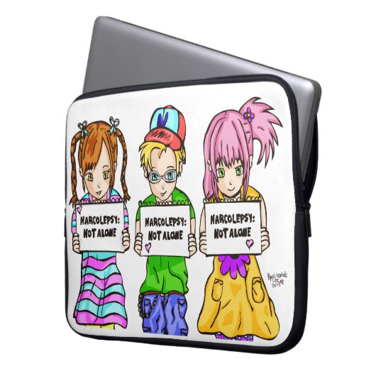 NARCOLEPSY: NICHT ALONE™ Spaß-Laptop-Kasten Laptopschutzhülle (Vorderseite Links)