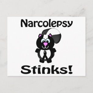 Narcolepsy Stinks Skunk Awareness Design Postkarte