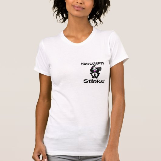 Narcolepsy Stinks Skunk Awareness Design T-Shirt (Vorderseite)
