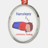 Narcolepsy… unfreiwilliger Planking Silbernes Ornament (Links)