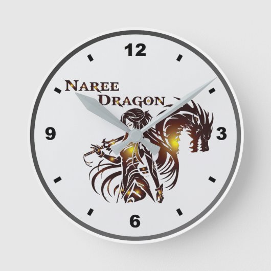 Naree Dragon of Clock Runde Wanduhr (Vorderseite)