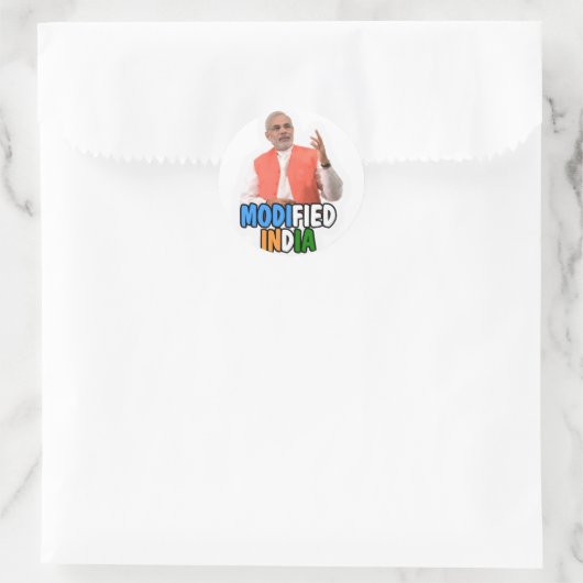 Narendra Modi Collection Runder Aufkleber (Tasche)