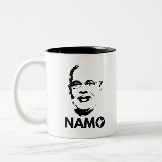 Narendra Modi stellen Namo wieder Indien 2019 BJP Zweifarbige Tasse (Links)
