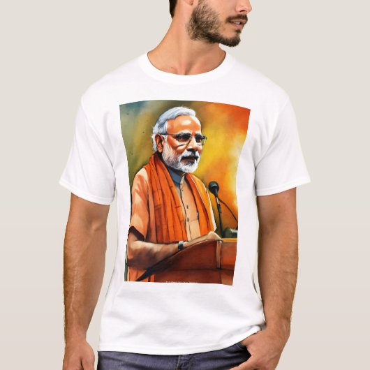 Narendra Modi: Visionary Leader T - Shirt Design" (Vorderseite)