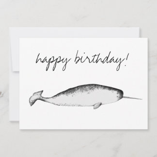 Narhwal Unicorn Illustration Whale Lover Birthday Einladung