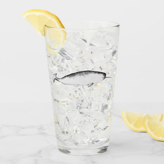 Narhwal Unicorn Sea Illustration Whale Lover Glas (Vorderseite Ice)