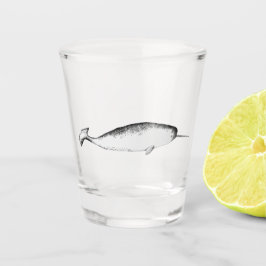 Narhwal Unicorn Sea Illustration Whale Lover Schnapsglas