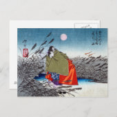 Narihira und Nijo no Tsubone am Fuji River Postkarte (Vorne/Hinten)