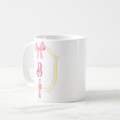 Narkocher mit benutzerdefiniertem rosa Monogramm Kaffeetasse (Vorderseite Links)
