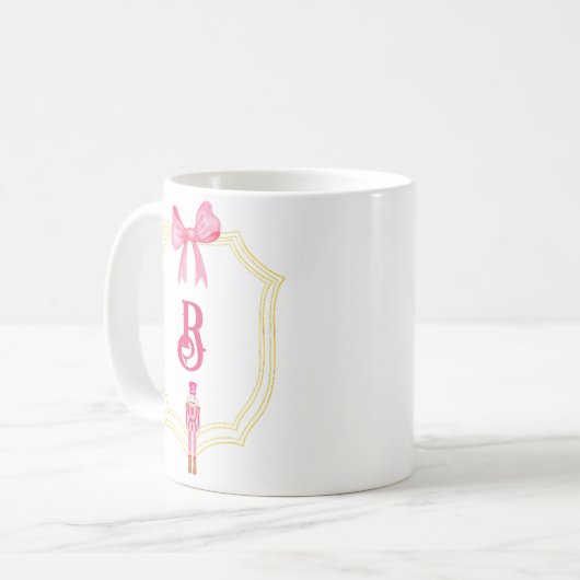 Narkocher mit benutzerdefiniertem rosa Monogramm Kaffeetasse (Vorderseite Links)
