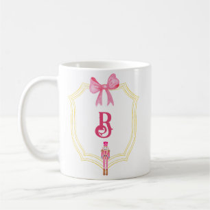 Narkocher mit benutzerdefiniertem rosa Monogramm Kaffeetasse