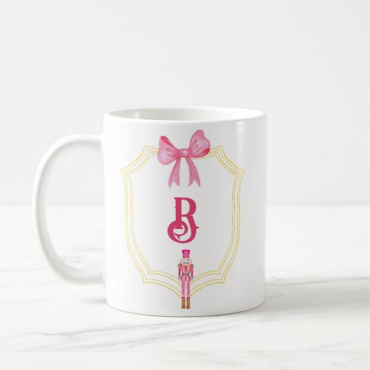 Narkocher mit benutzerdefiniertem rosa Monogramm Kaffeetasse (Links)
