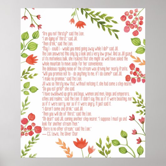 Narnia Quote - CS Lewis - Girl's Room Poster Print (Vorne)