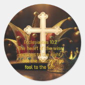 Narr gegen Weise Runder Aufkleber (Vorderseite)