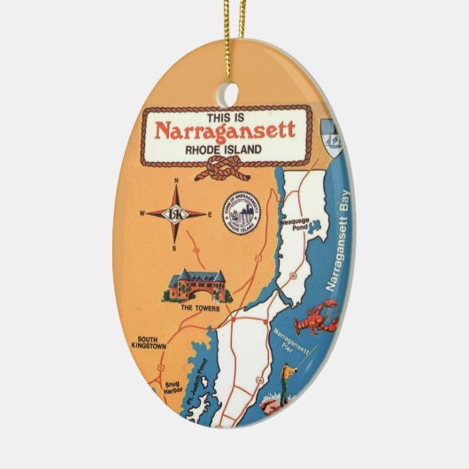 Narraganset Rhode Island Keramik Ornament (Links)