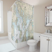 Narragansett Bay Nautical Chart 13221 Duschvorhang (Beispiel)