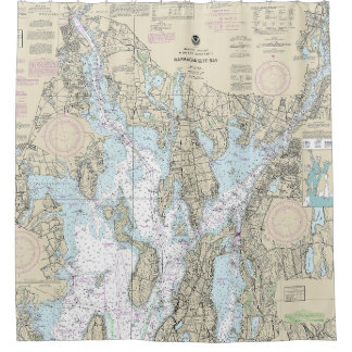 Narragansett Bay Nautical Chart 13221 Duschvorhang