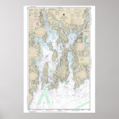 Narragansett Bay Nautical Chart 13221 Poster (Vorne)