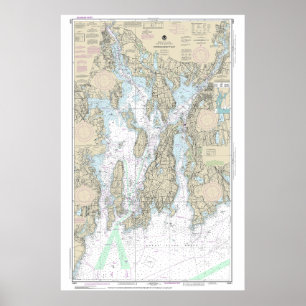Narragansett Bay Nautical Chart 13221 Poster