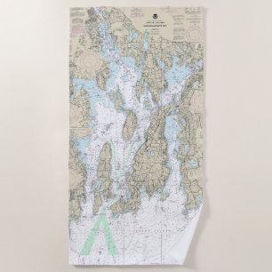 Narragansett Bay Nautical Chart 13221 Strandtuch