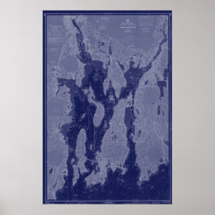 Narragansett Bay Newport Karte Schöne Landkarte Ku Poster