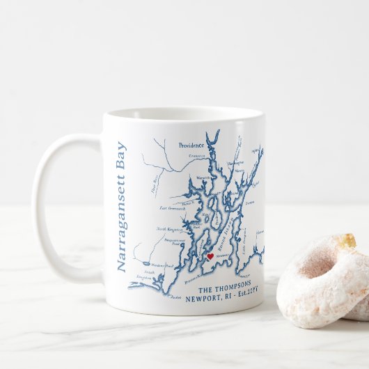 Narragansett Bay Newport RI-Geschenk Kaffeetasse (Mit Donut)