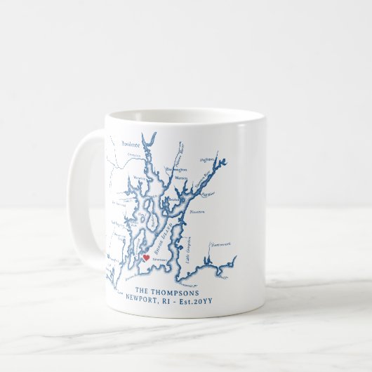 Narragansett Bay Newport RI-Geschenk Kaffeetasse (Vorderseite Links)