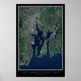Narragansett Bay Satellite Poster Karte