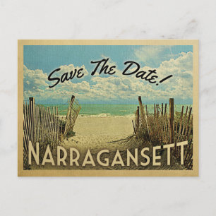 Narragansett Beach Save The Date Vintage Nautical Ankündigungspostkarte