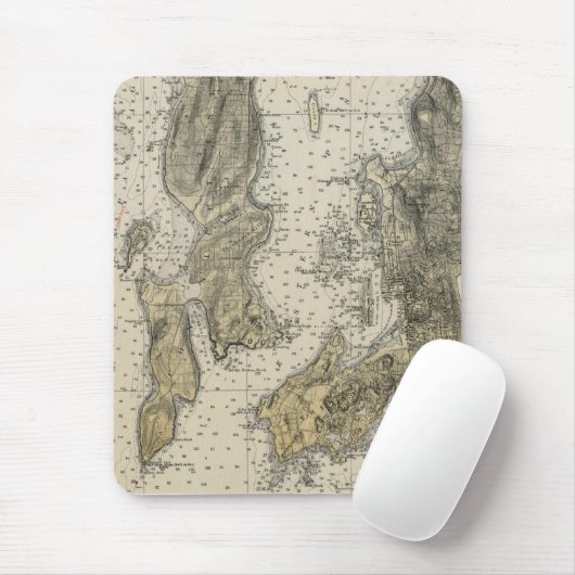 Narragansett Bucht 1920 Newport, RI Hafen-Diagramm Mousepad (Mit Mouse)