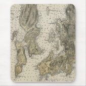 Narragansett Bucht 1920 Newport, RI Hafen-Diagramm Mousepad (Vorne)
