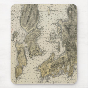 Narragansett Bucht 1920 Newport, RI Hafen-Diagramm Mousepad