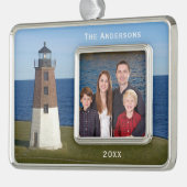Narragansett Point Judith Lighthouse Rahmen-Ornament Silber (Links)