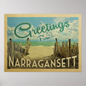 Narragansett Poster Beach Vintage Travel (Vorne)