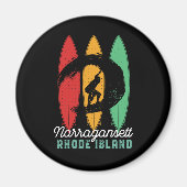 Narragansett Rhode Island Retro Surfing Magnet (Vorne)