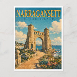 Narragansett Rhode Island The Towers GeoSaga Postkarte