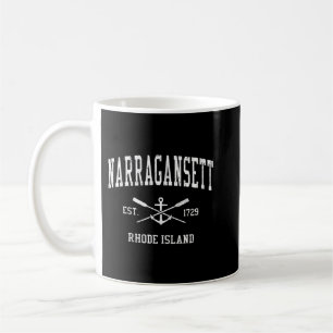 Narragansett RI Vintage gekreuzte Ruder & Bootsank Kaffeetasse