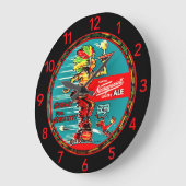 NARRAGANSETT VINTAGER "BIER-BEHÄLTER-" GROßE WANDUHR (Winkel)