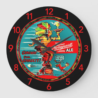 NARRAGANSETT VINTAGER "BIER-BEHÄLTER-" GROßE WANDUHR