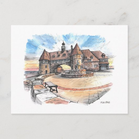 Narragansetts Türme, Coast Guard House Pen und Tin Postkarte (Vorderseite)