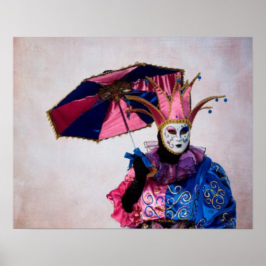 Narren Karneval Kostüm, Venedig Poster (Vorne)