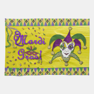 Narrenmaske Mardi Gras Harlekin Geschirrtuch