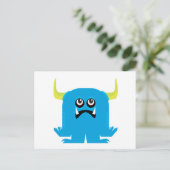 närrischer blauer Monster Postkarte (Stehend Vorderseite)