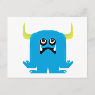 närrischer blauer Monster Postkarte